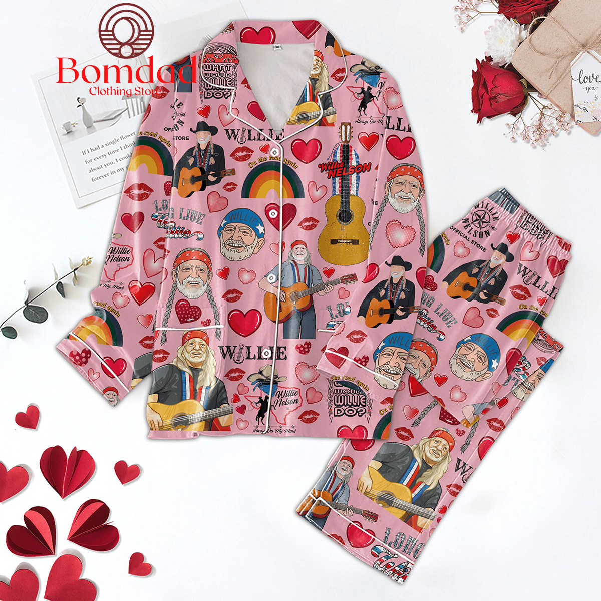 Willie Nelson Valentine What Would Willie Do Pajama Set