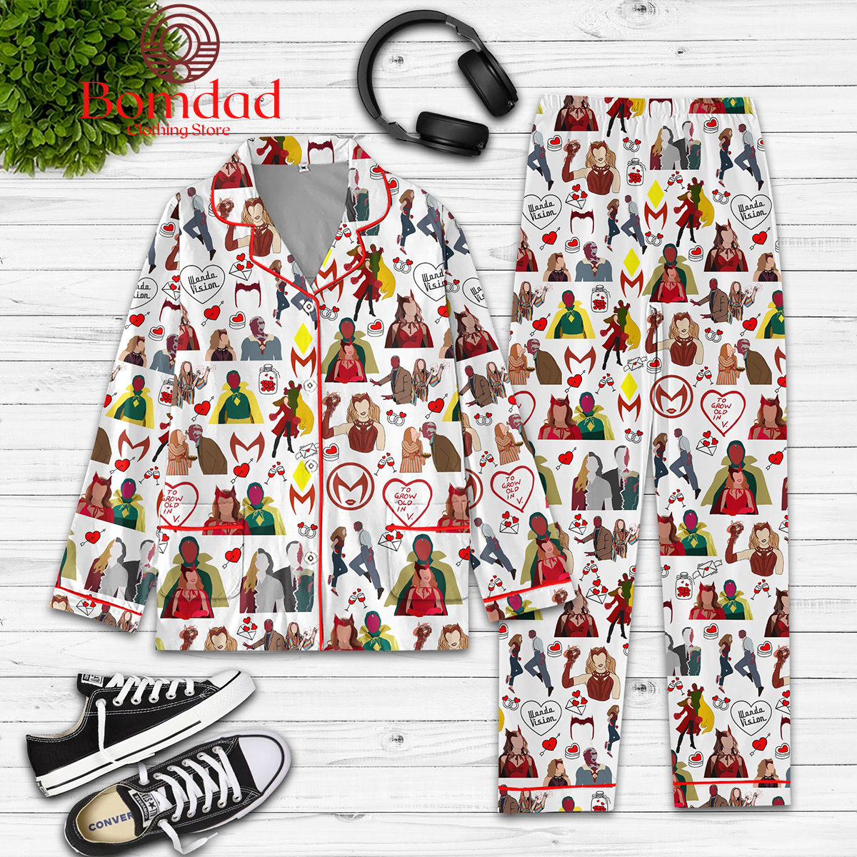 Wanda Vision Marvel Love Story Pajama Set