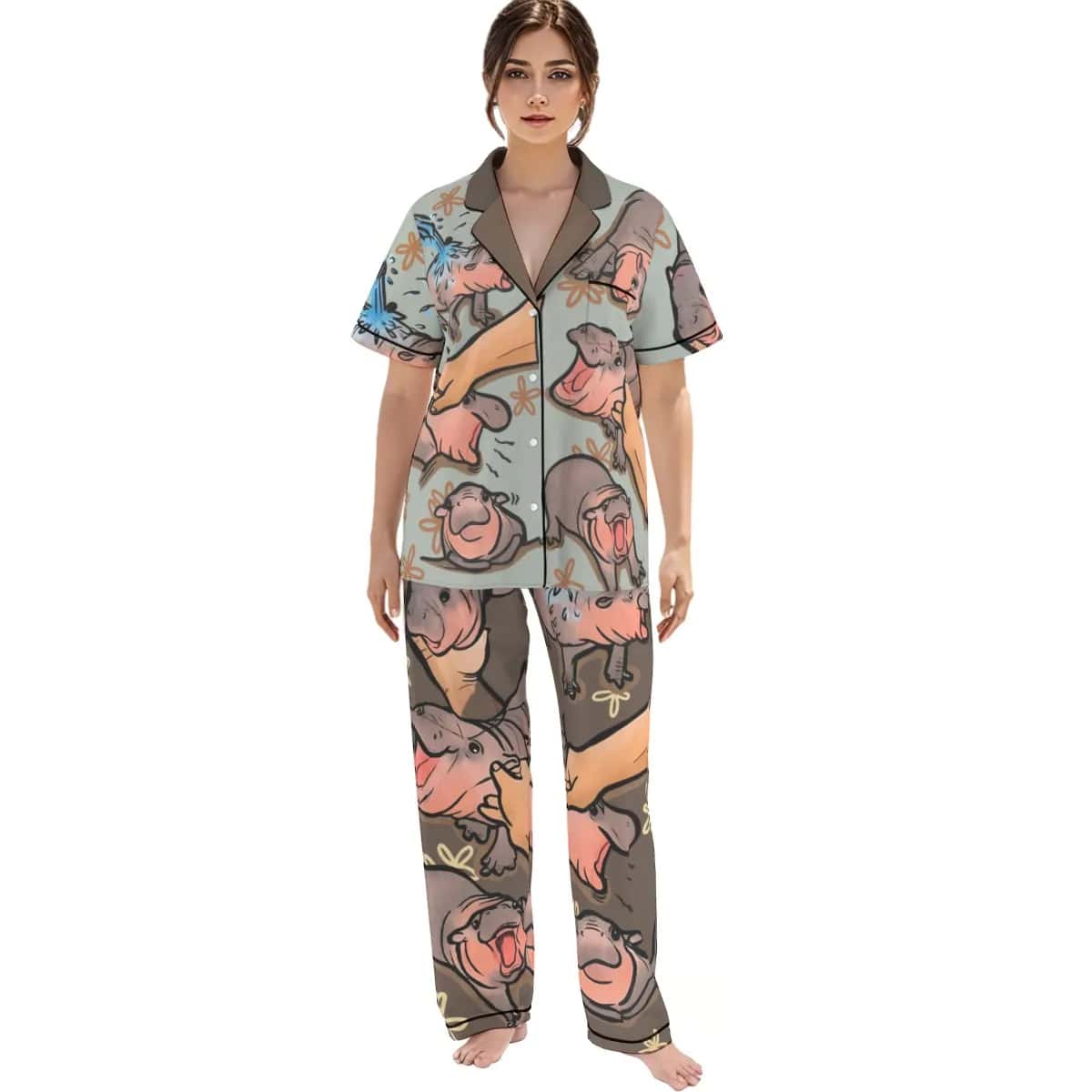 Moo Deng Pjs Pajama Set
