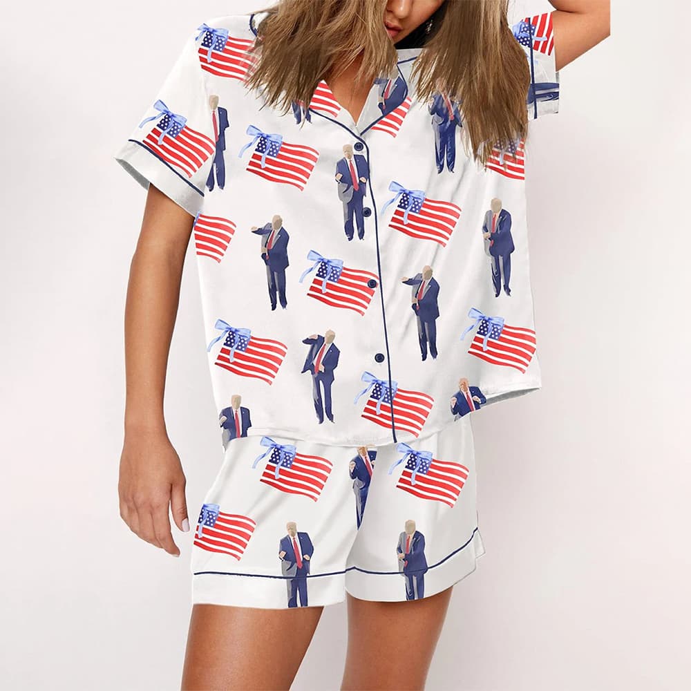 Trump Dancing Coquette Bow America 2025 Pajama Set