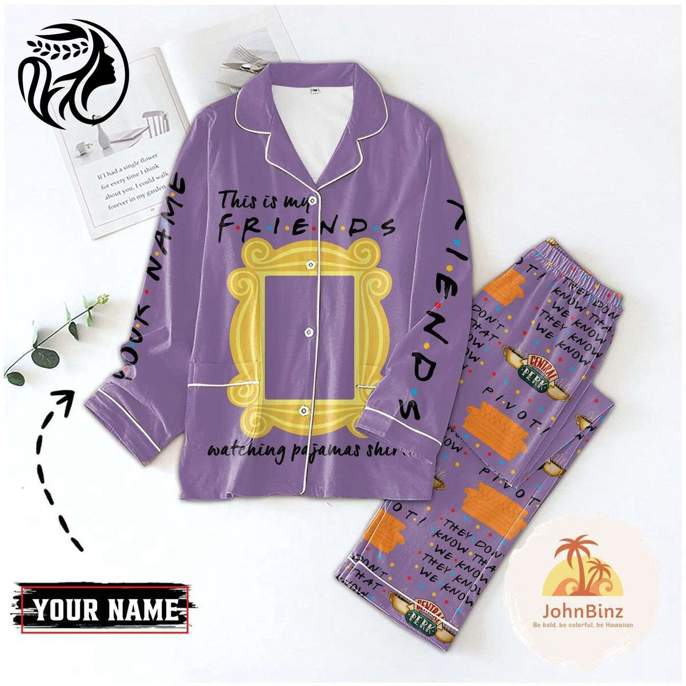 Comfy Friends Movie Pajama Set Stylish Sleepwear For Movie Nights