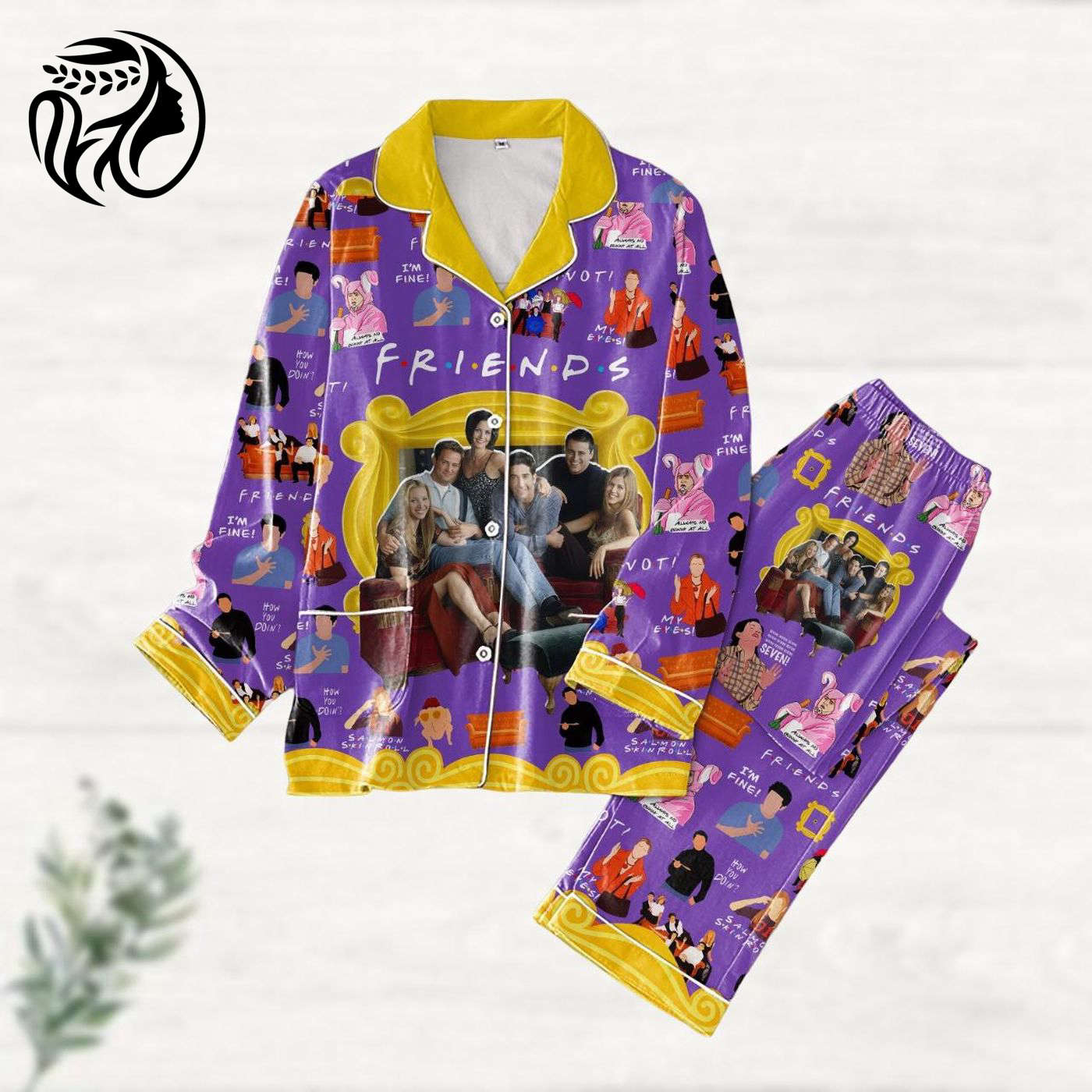 Halloween Friends Pajama Set Set Vintage 90S Movie Friends Womens Pjs Trick Or Treat Merch