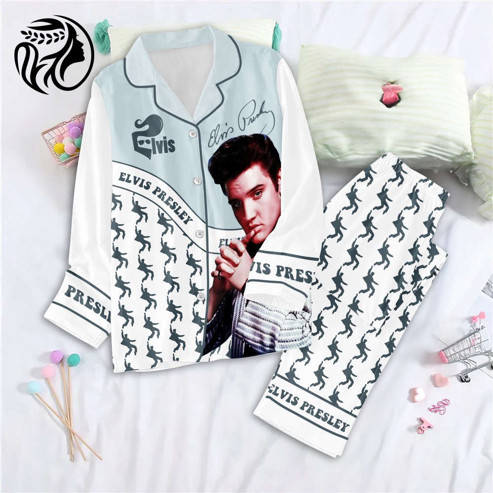 Elvis Presley Button Down Pajama Set