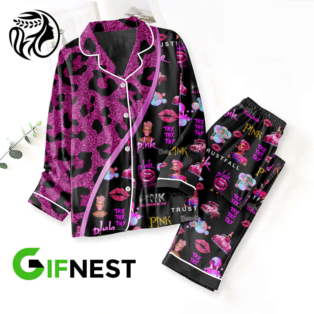 P!Nk Button Down Pajama Set