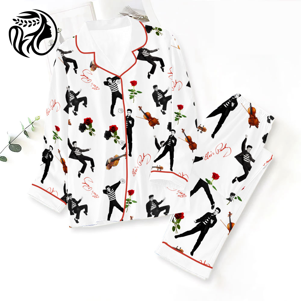 Elvis Presley Button Down Pajama Set