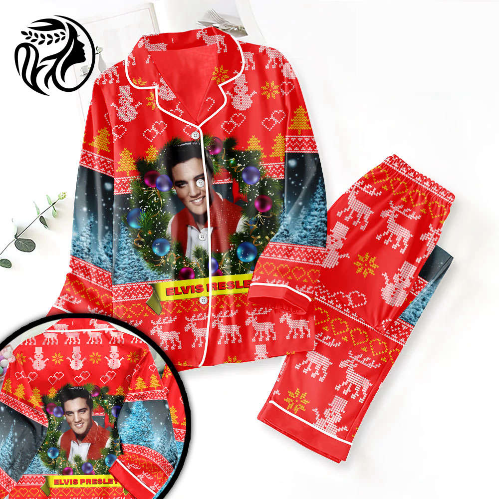 Elvis Presley Button Down Pajama Set