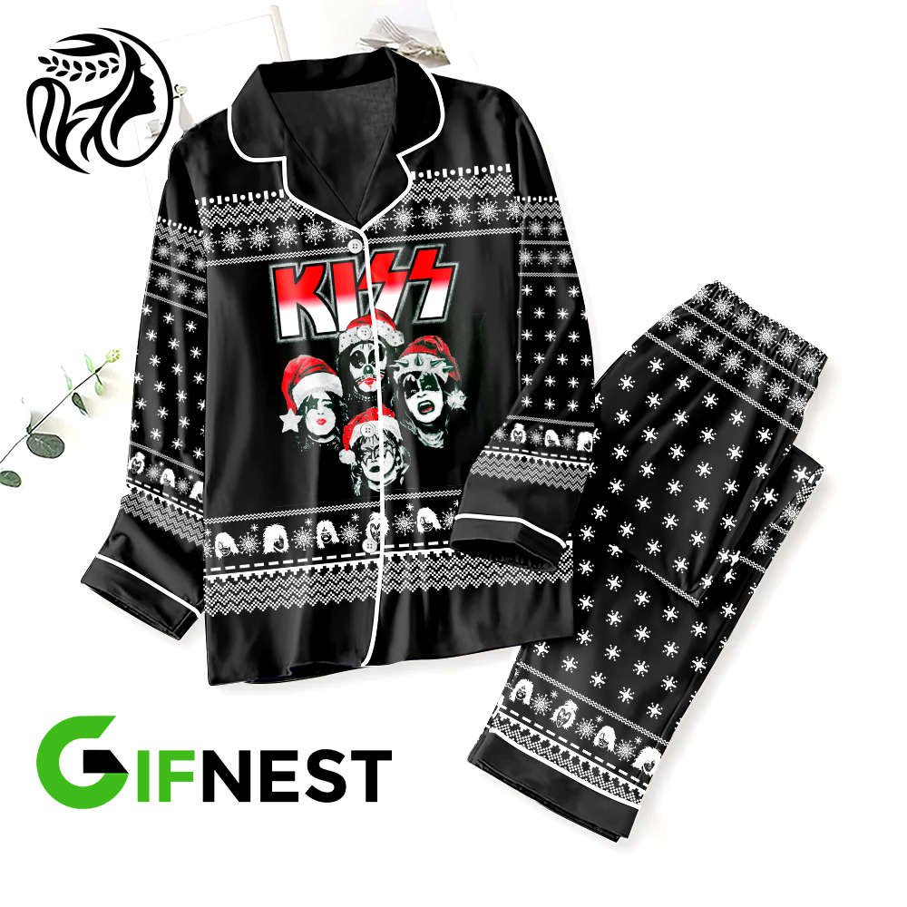 Kiss Band Button Down Pajama Set