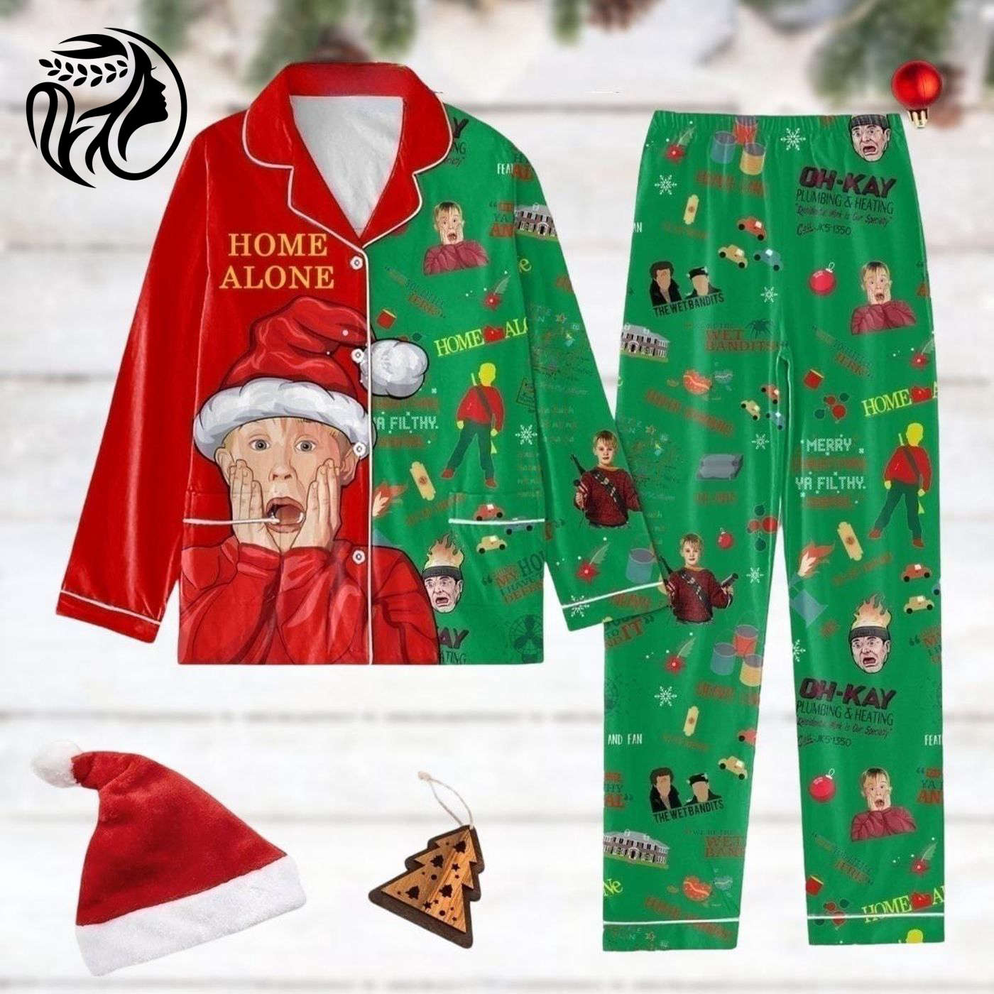 Home Alone Xmas Pajama Set Funny Movie Holiday Pj Set