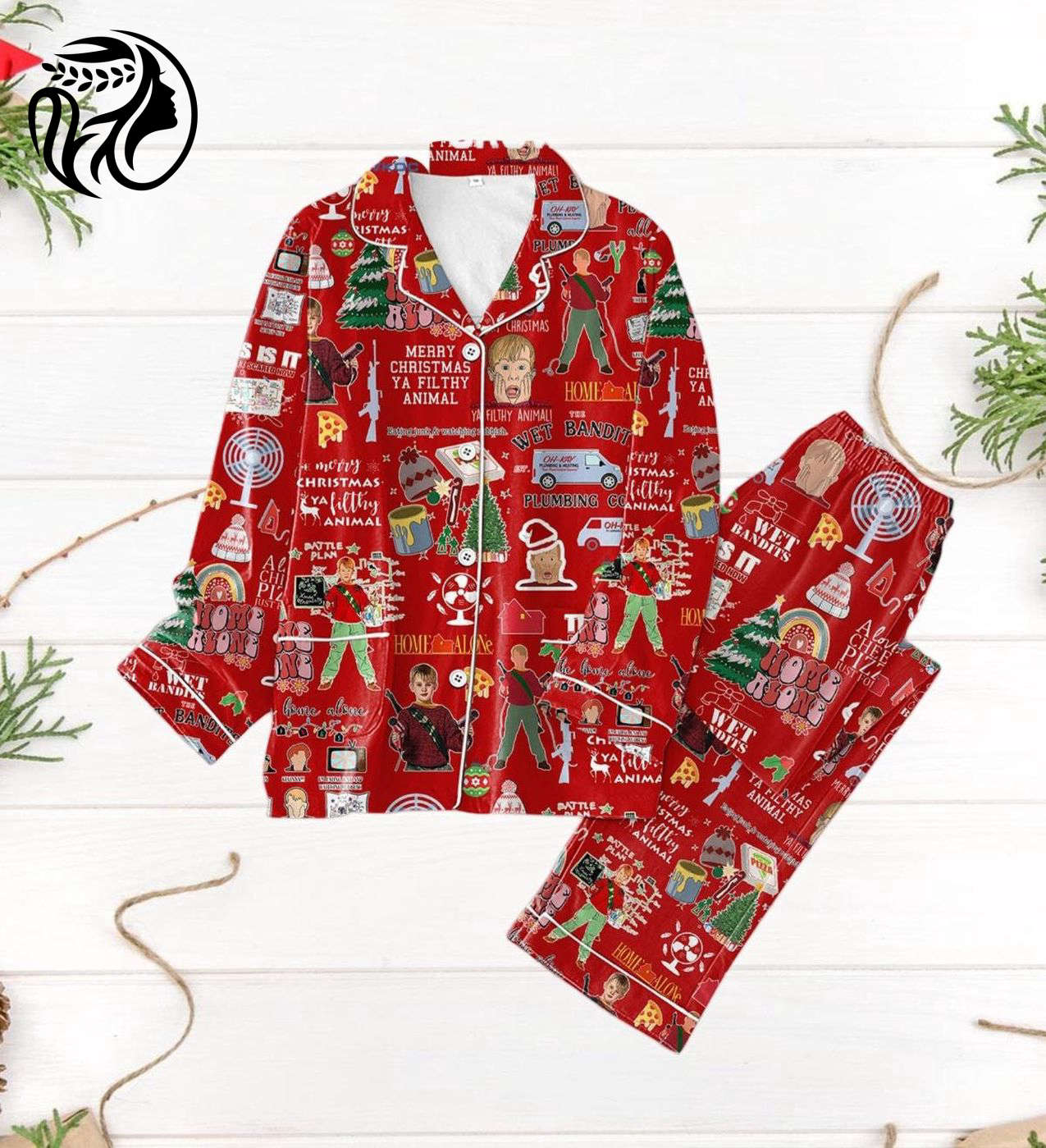Cozy Home Alone Pajama Set Set Kevin Mccallister Holiday Pjs