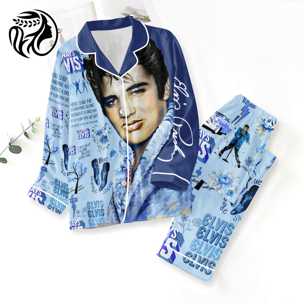 Elvis Presley Button Down Pajama Set
