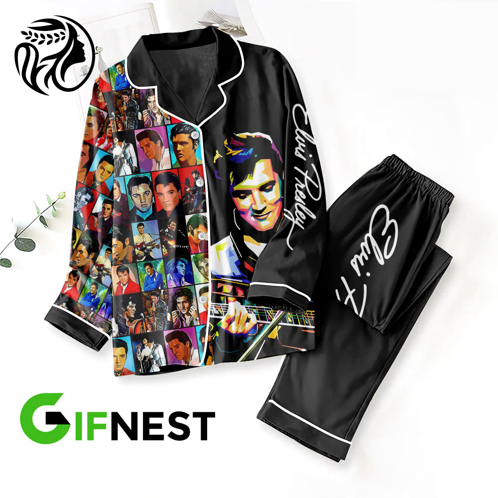 Elvis Presley Button Down Pajama Set