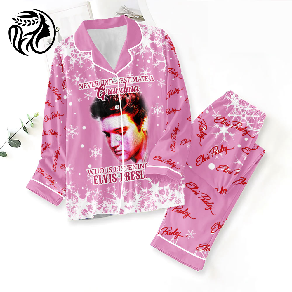 Elvis Presley Button Down Pajama Set