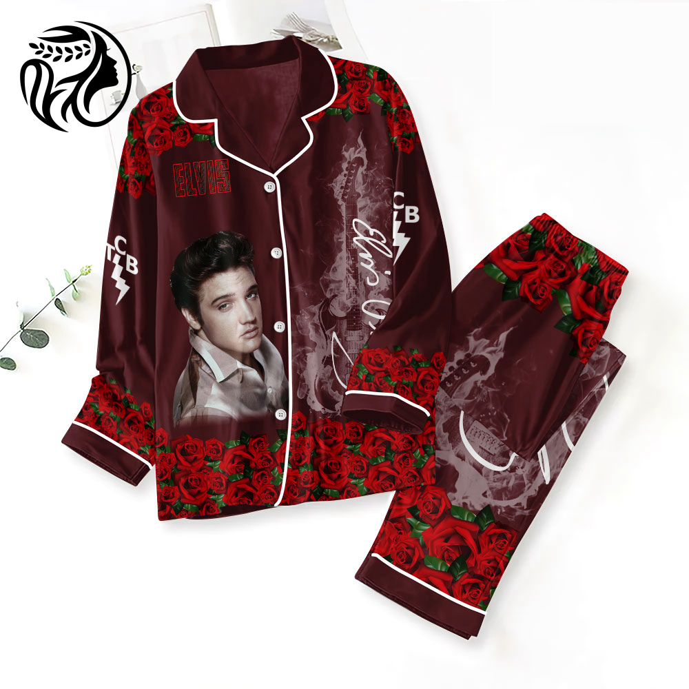 Elvis Presley Button Down Pajama Set