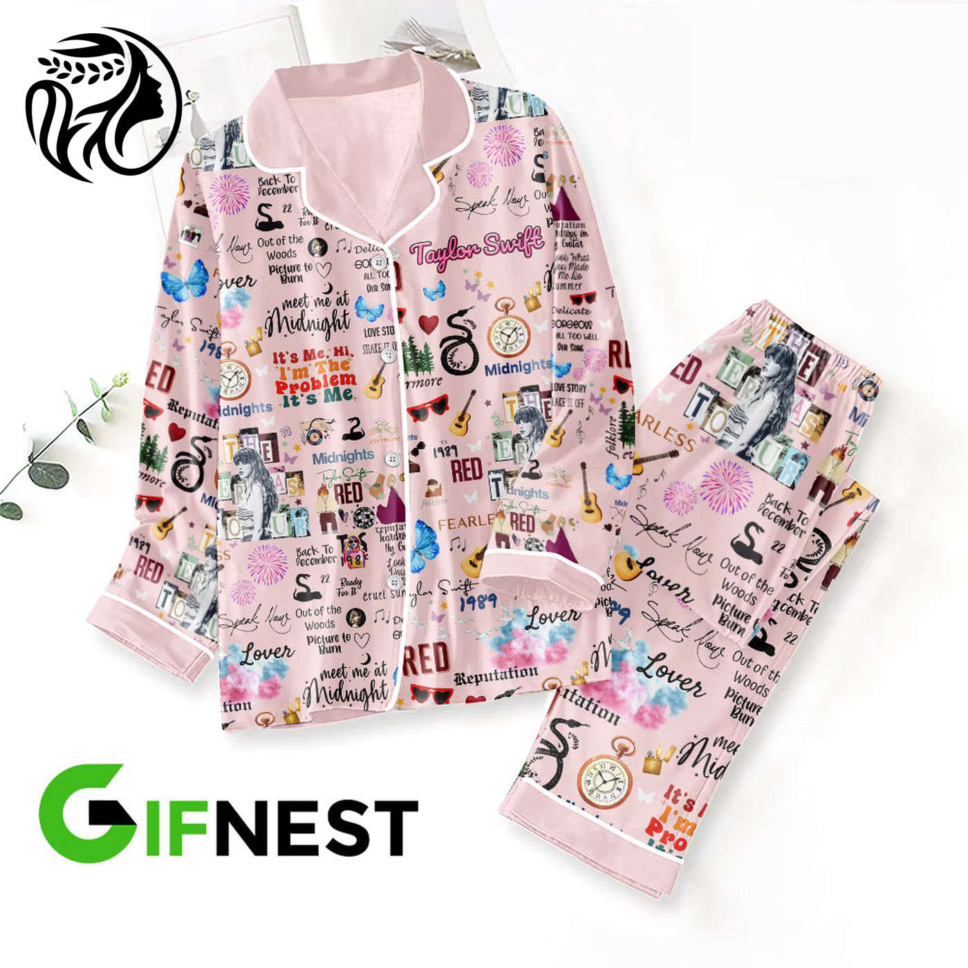 Taylor Swift Button Down Pajama Set