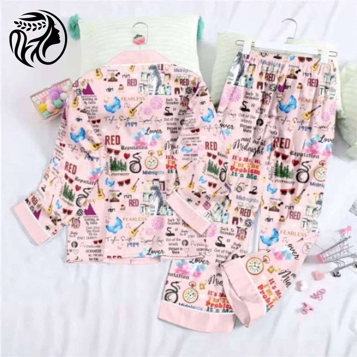 Taylor Version Button Down Pajama Set Set Stylish & Comfy Sleepwear With 1989 Inspired Design