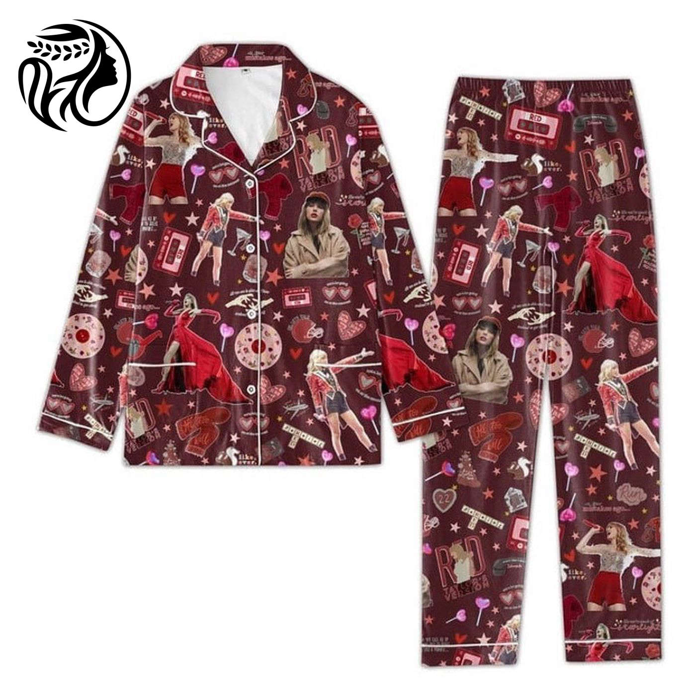 Stylish Taylor Pajama Set Set Red Eras Tour & Taylor Version