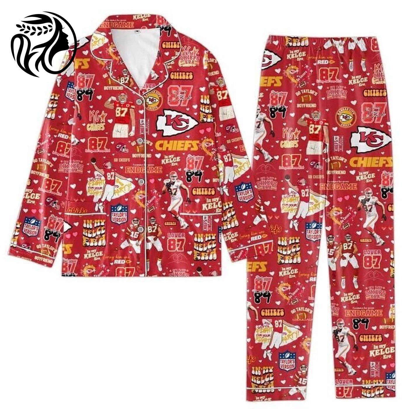 Silk Pajama Set Set Taylor Kelce & Boyfriend Pajama Set Taylor Eras Tour