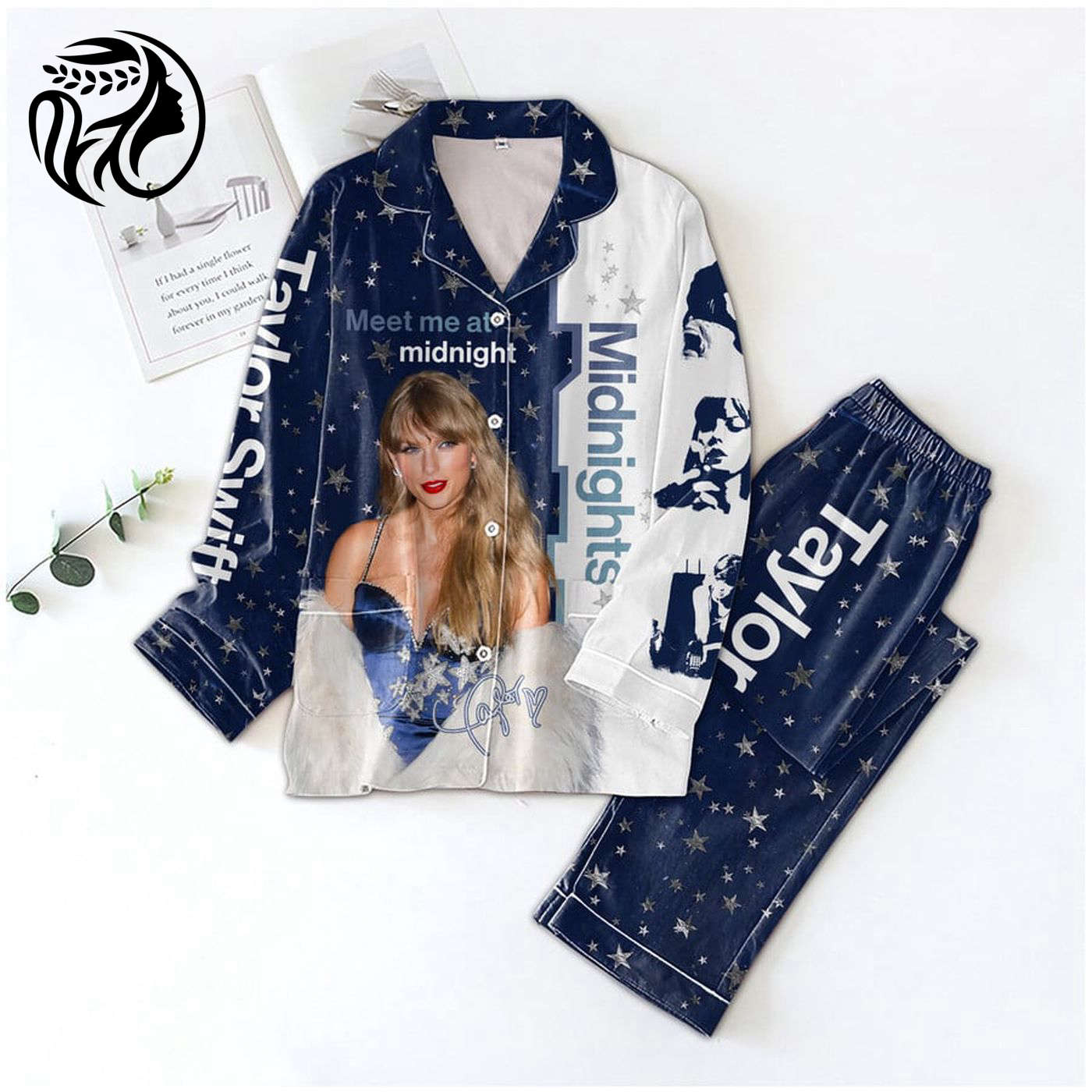 Stylish Taylorwift Pajama Set Set Button Down Sleepwear For Women