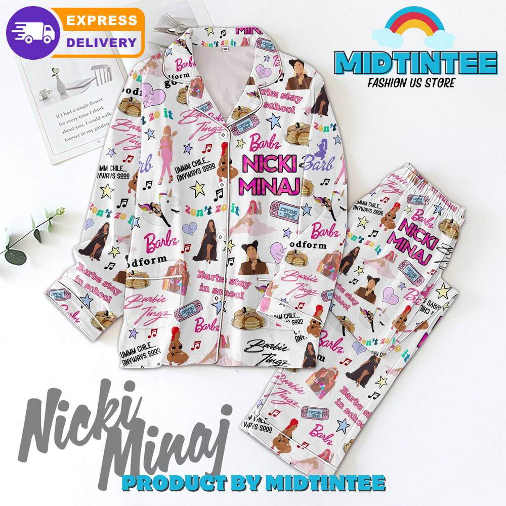 Nicki Minaj Barbz Stay In School Long Sleeve Or Short Sleeve Pyjama Pajama Set With Pants Hg