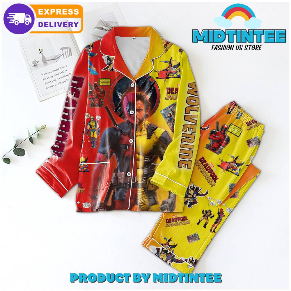 Deadpool & Wolverine Marvel Studios Pyjama Pajama Set Hg Set Hg
