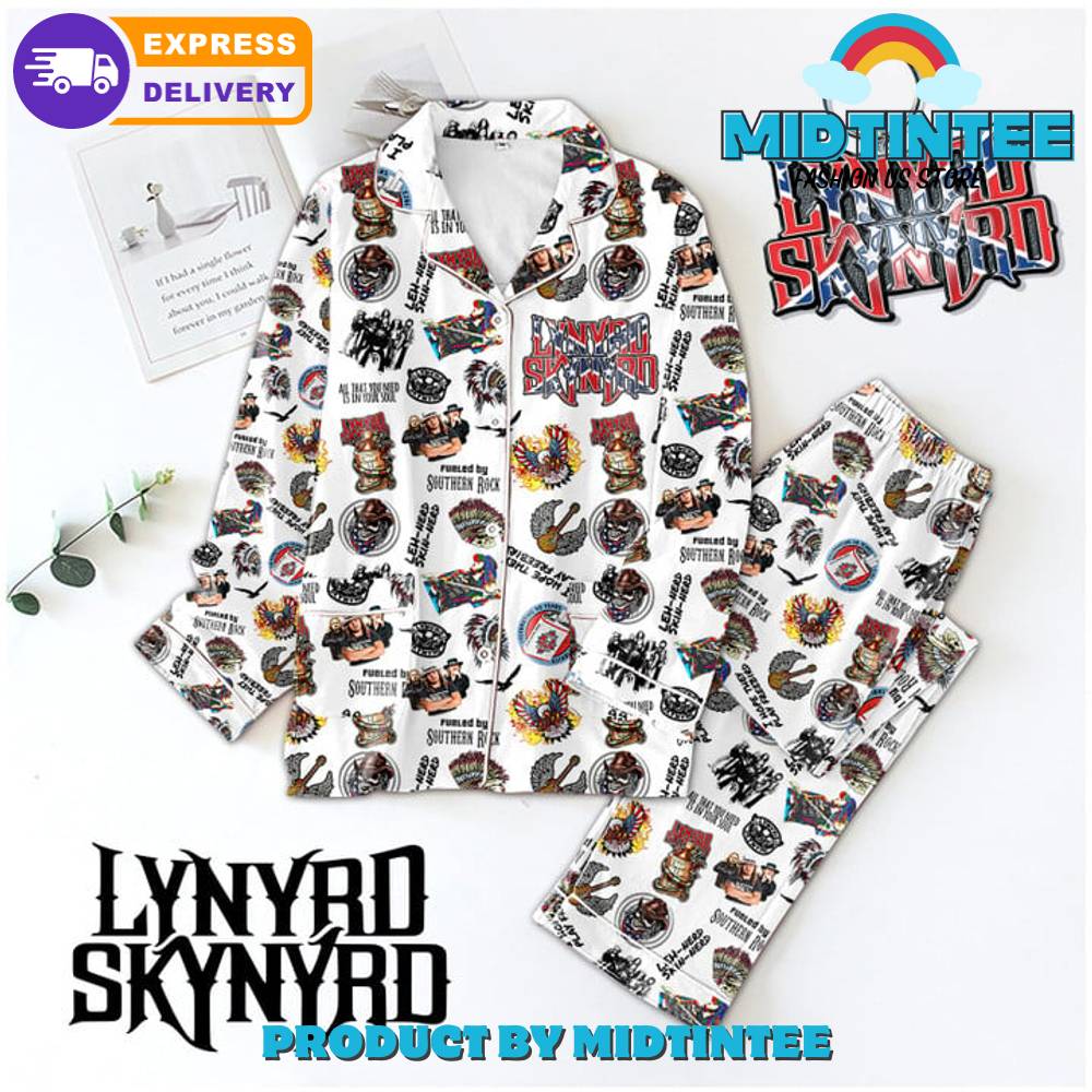 Lynyrd Skynyrd Southern Rock Long Sleeve Or Short Sleeve Pyjama Pajama Set With Pants Hg