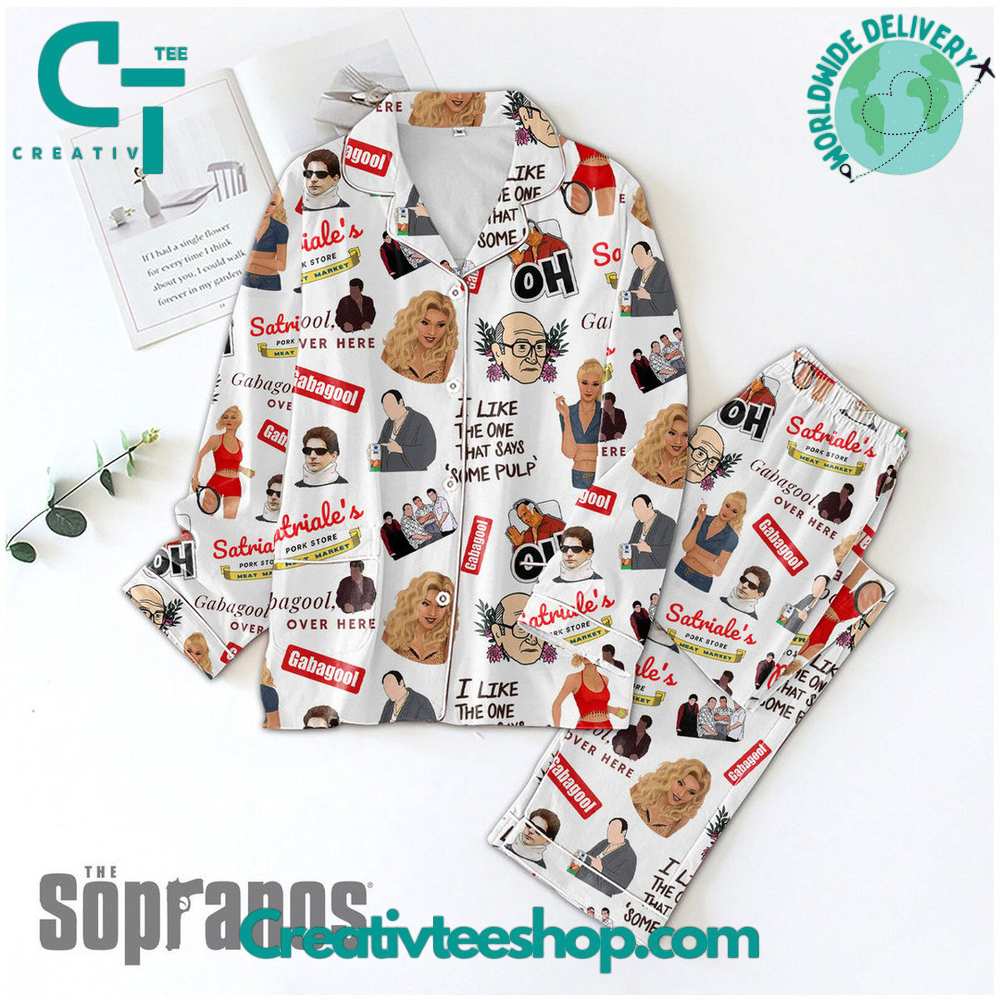 The Sopranos Button Down Long Sleeve Or Short Sleeve Pyjama Pajama Set Set With Pants Hg