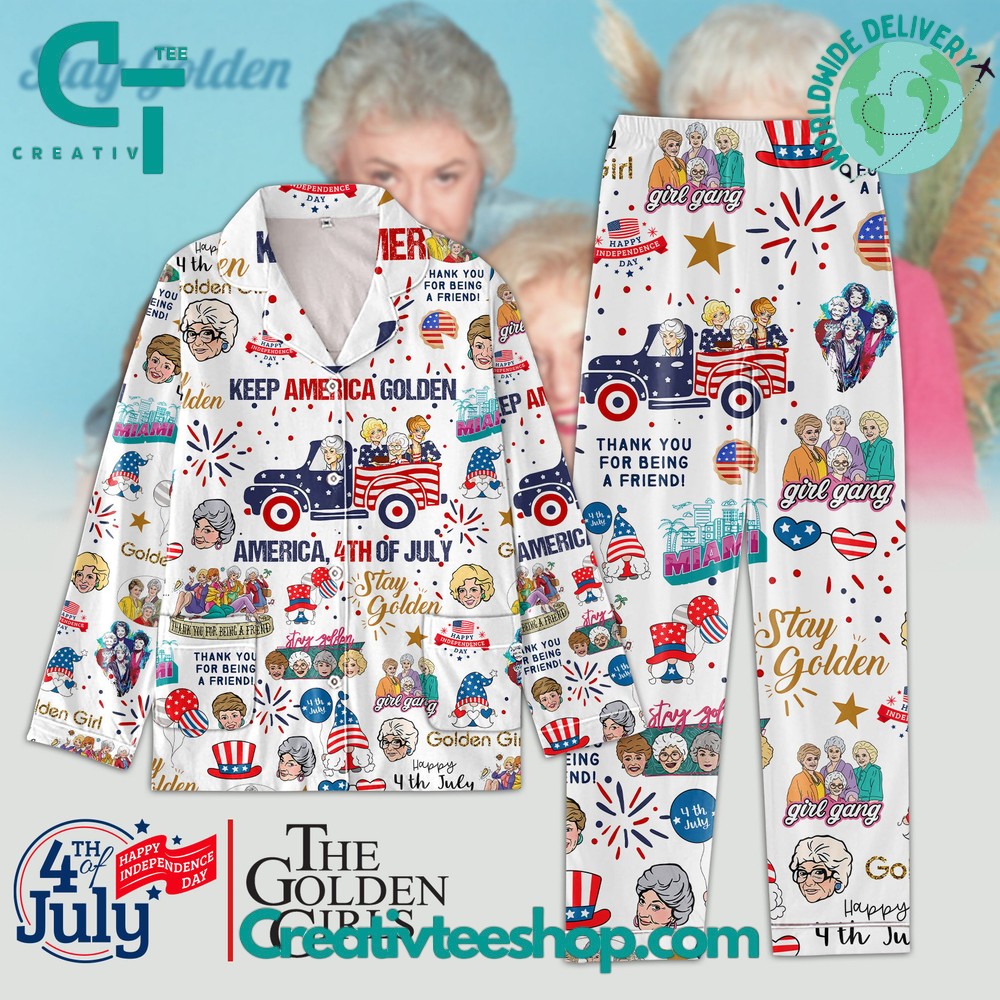 The Golden Girls Keep America Golden Long Sleeve Or Short Sleeve Pyjama Pajama Set Set With Pants Hg