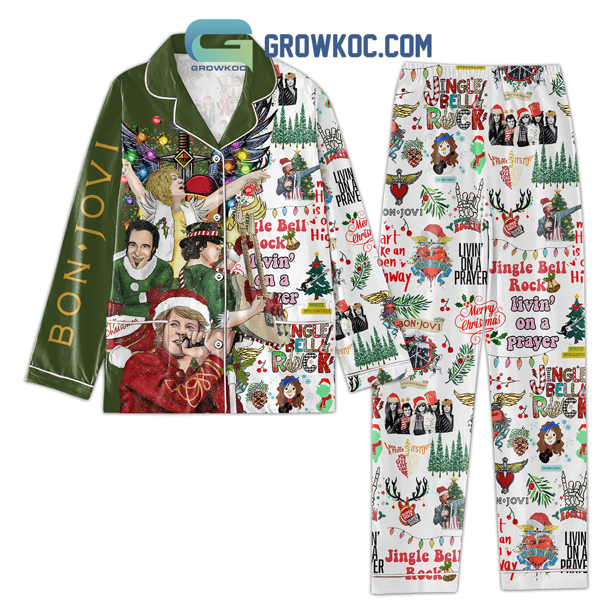 Bon Jovi Merry Living On A Prayer Pajama Set Nva