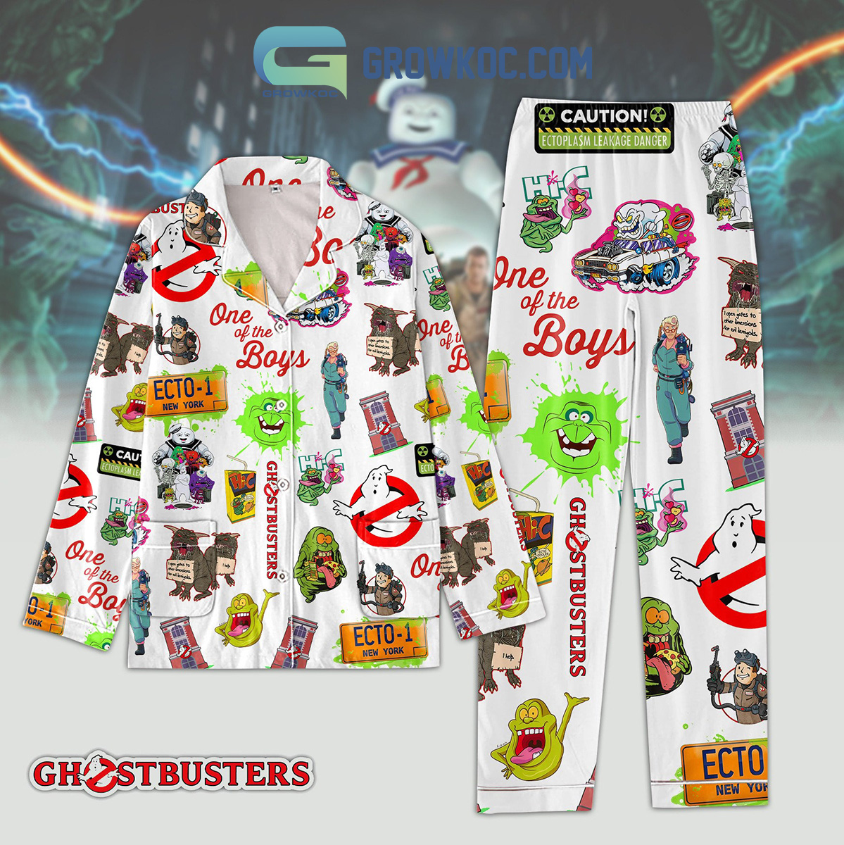 Ghostbusters One Of The Boys Pyjama Pajama Set Nva