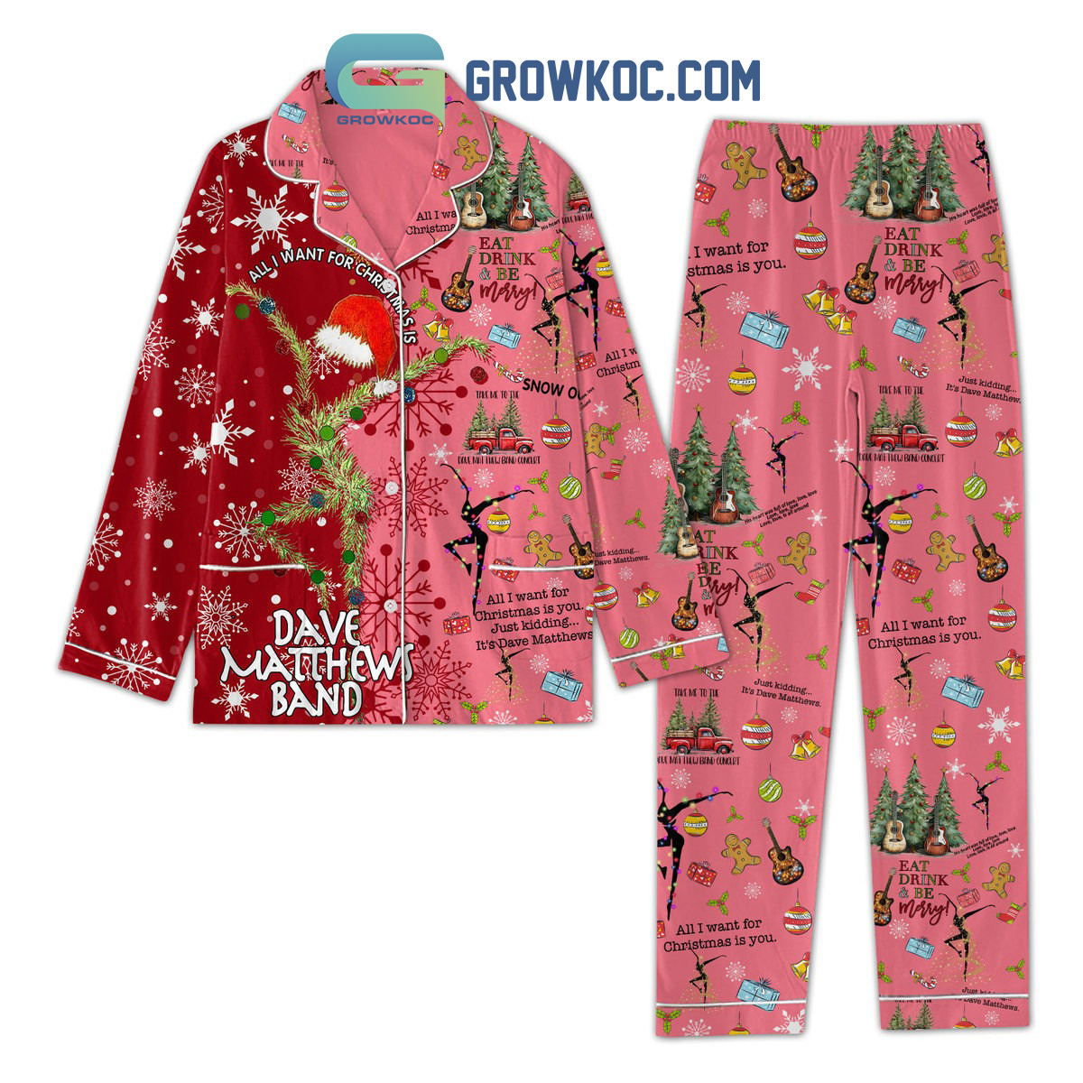 Dave Matthews Band All I Want For Is You Pajama Set Nva