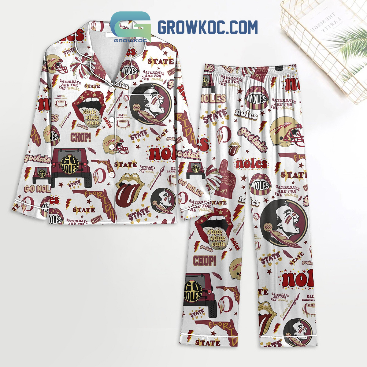 Florida State Seminoles Go Noles Pyjama Pajama Set Nva White Version