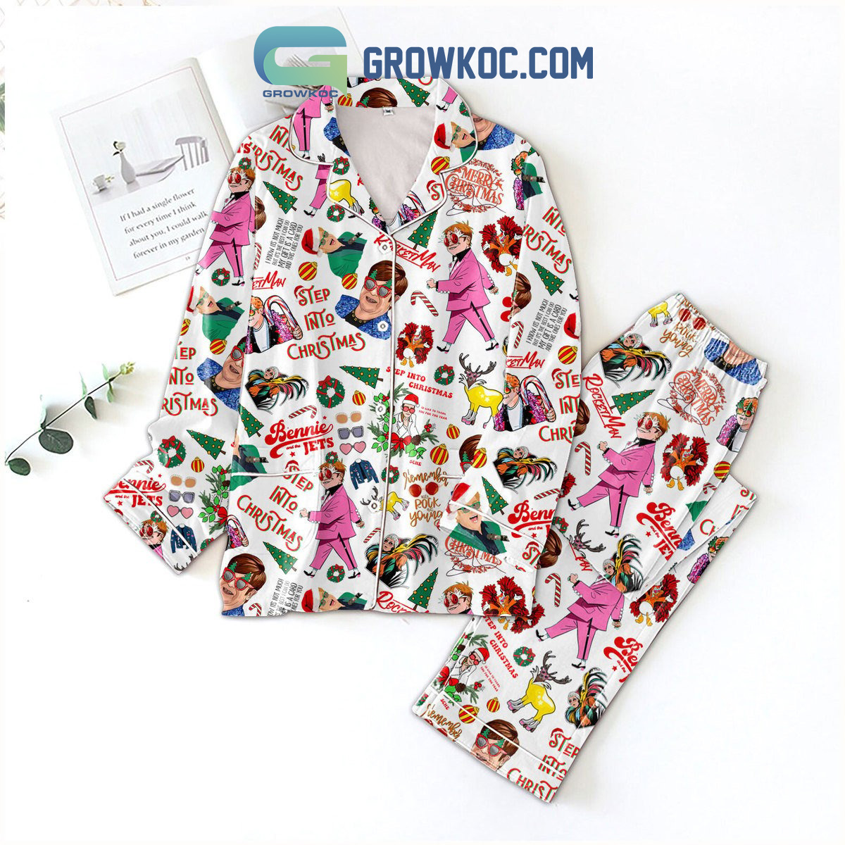 Elton John Merry Bennie And The Jets Pajama Set Nva