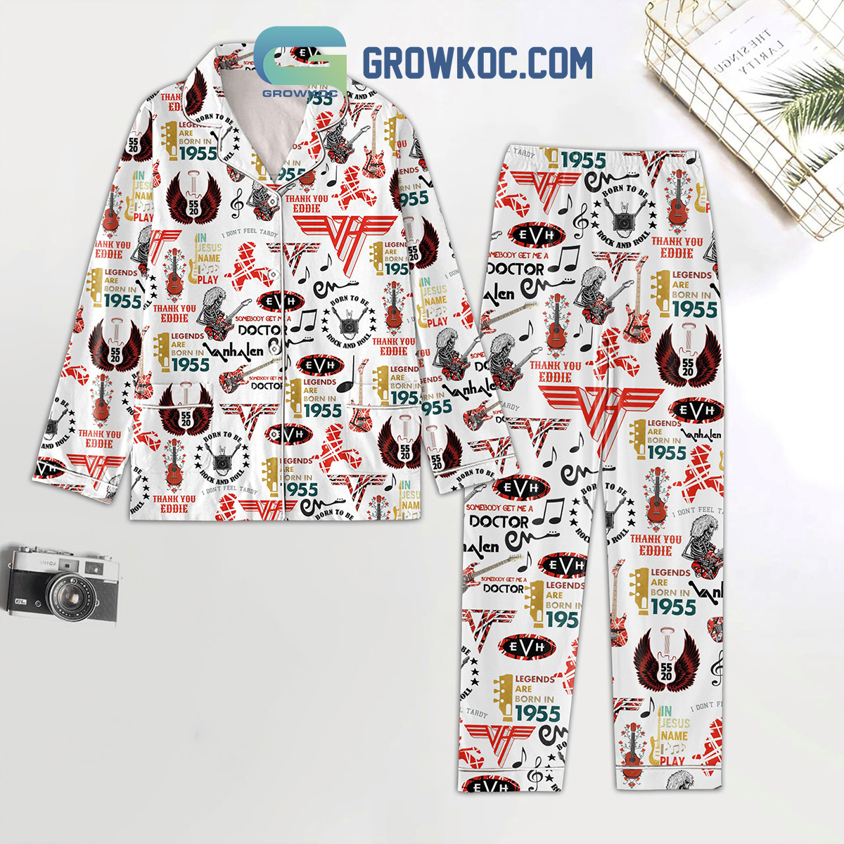 Eddie Van Halen Fan Pyjama Pajama Set Nva