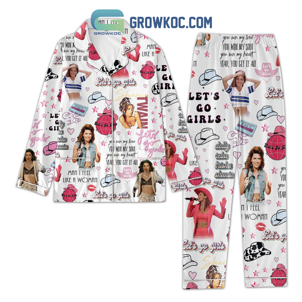 Dolly Reba Trisha Shania Lets Go Girls Polyester Family Matching Pajama Set Gifts Hg