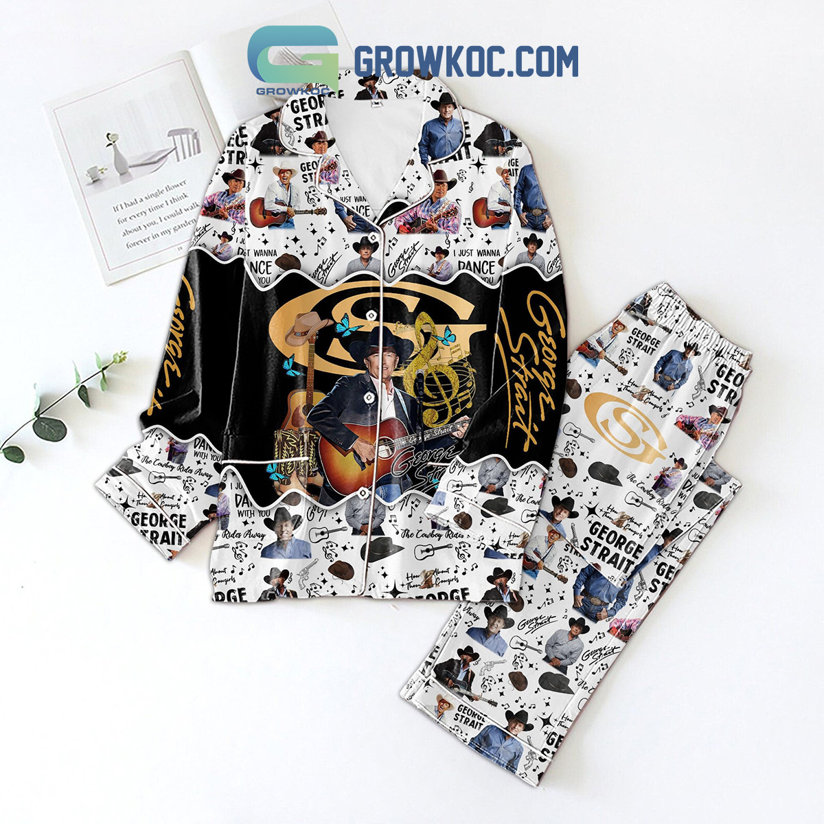 George Strait Just Wanna Dance With You Pyjama Pajama Set Nva