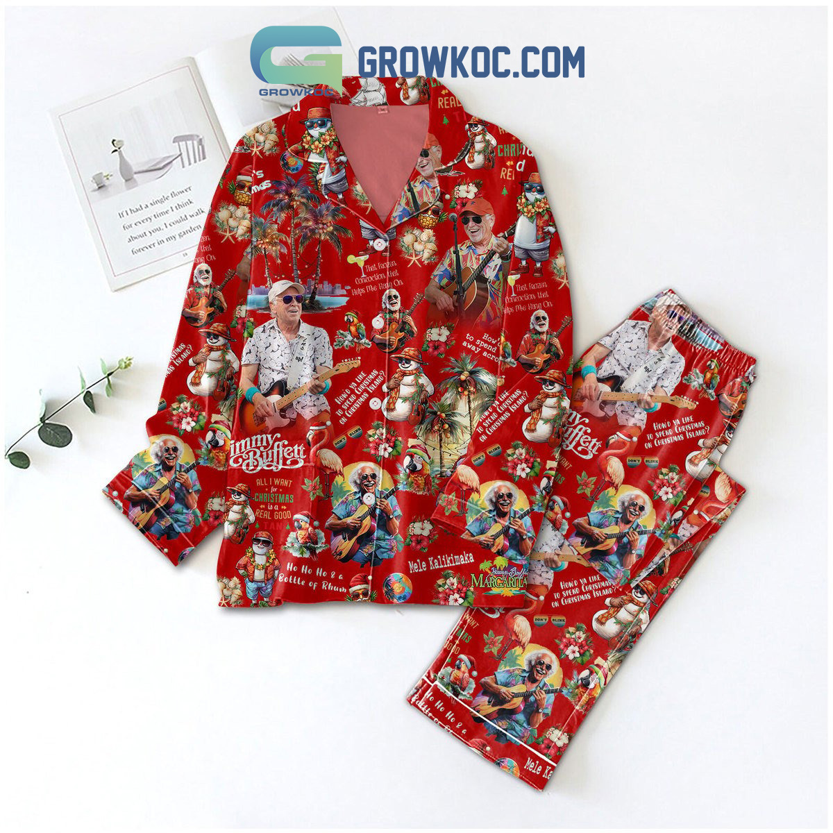 Jimmy Buffett All I Want For Is A Real Good Pajama Set Nva