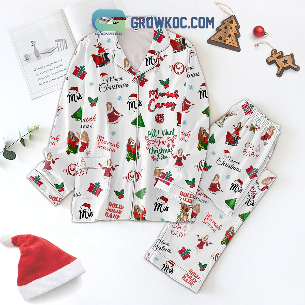 Mariah Carey Holiday Holly Jolly Babe Family Matching Pajama Set Gifts Hg