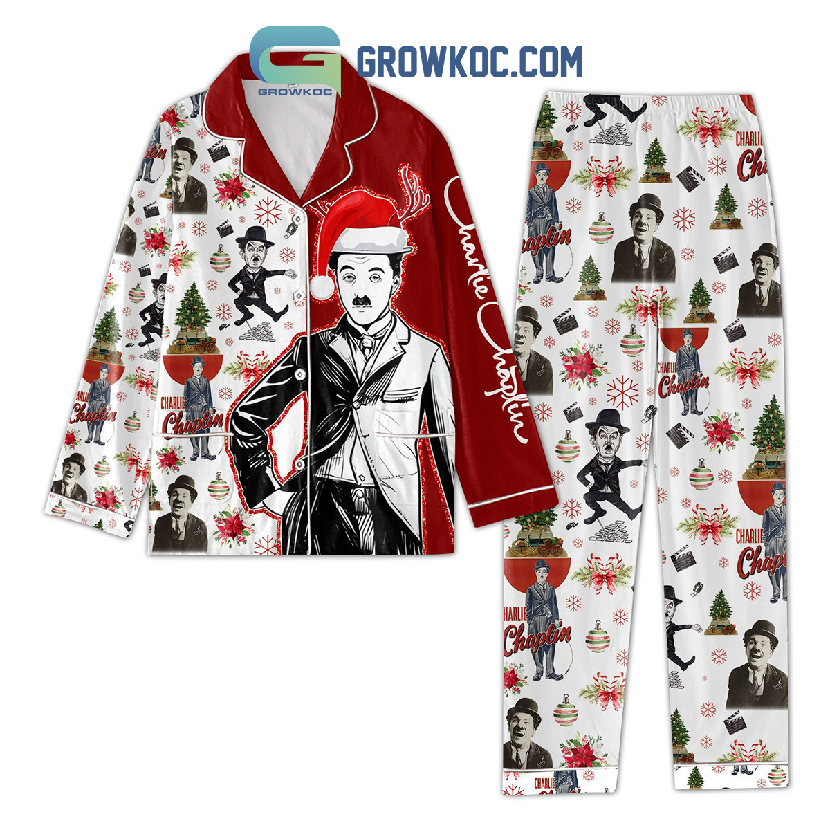 Charlie Chaplin Snow Merry Family Matching Pajama Set Gifts Hg