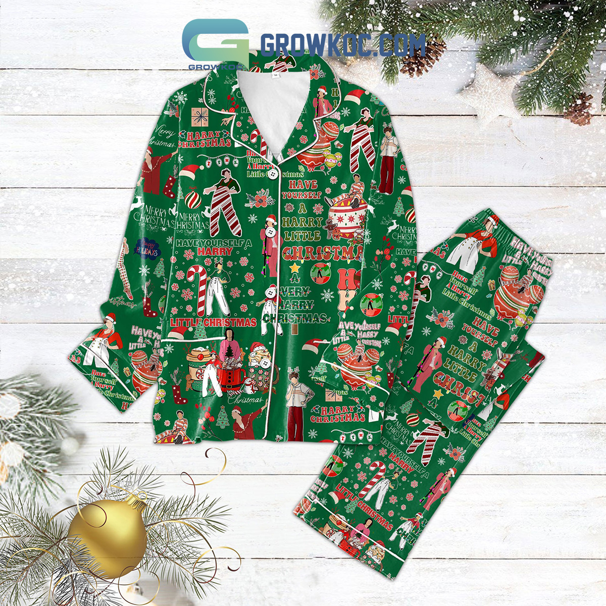 Harry Styles Santa Claus Ho Ho Ho Pajama Set Nva
