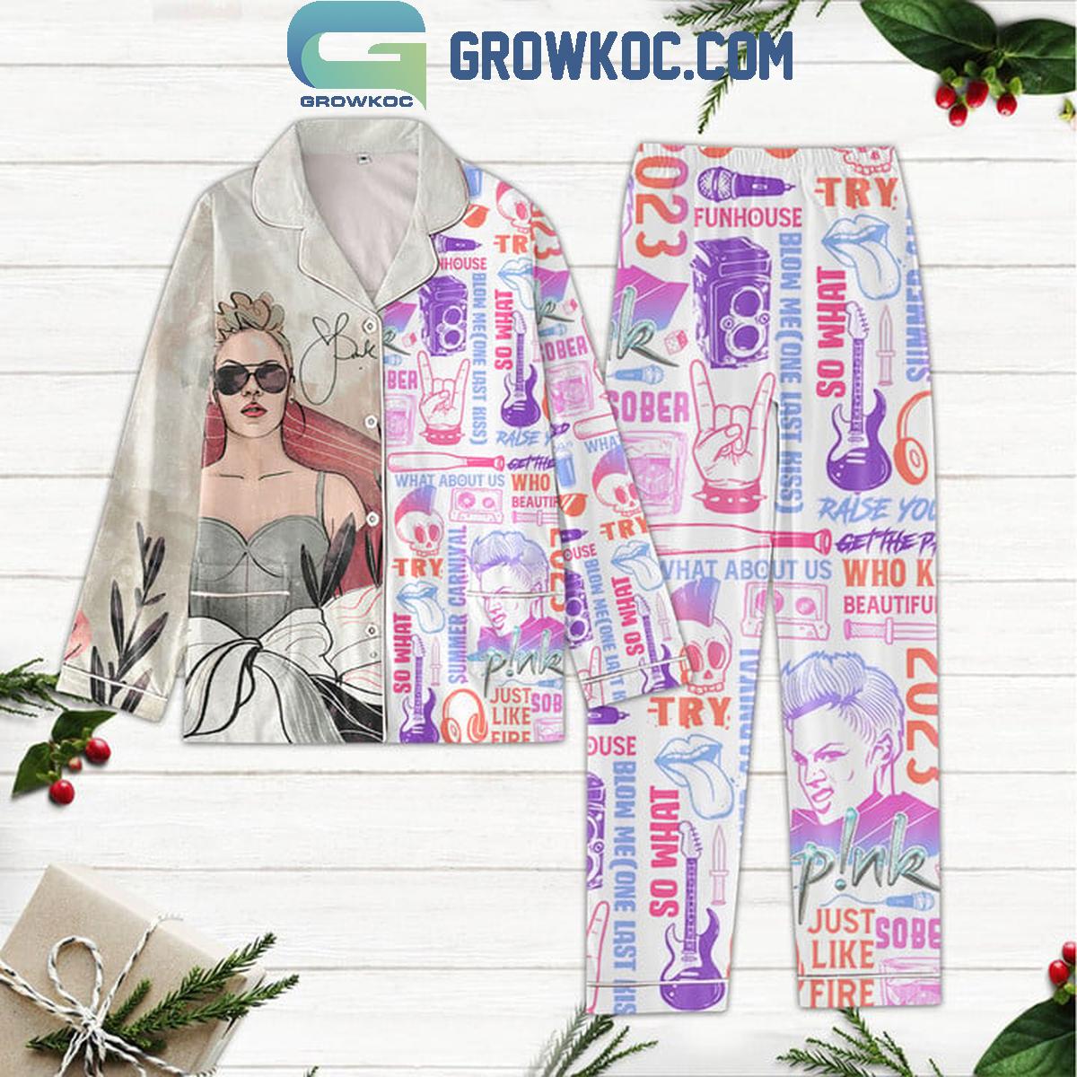 Pink Blow Me One Last Kiss Pyjama Pajama Set Nva