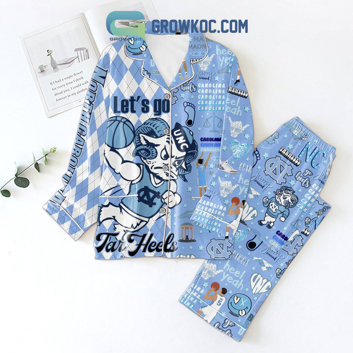 North Carolina Tar Heels Let?S Go Pyjama Pajama Set Nva
