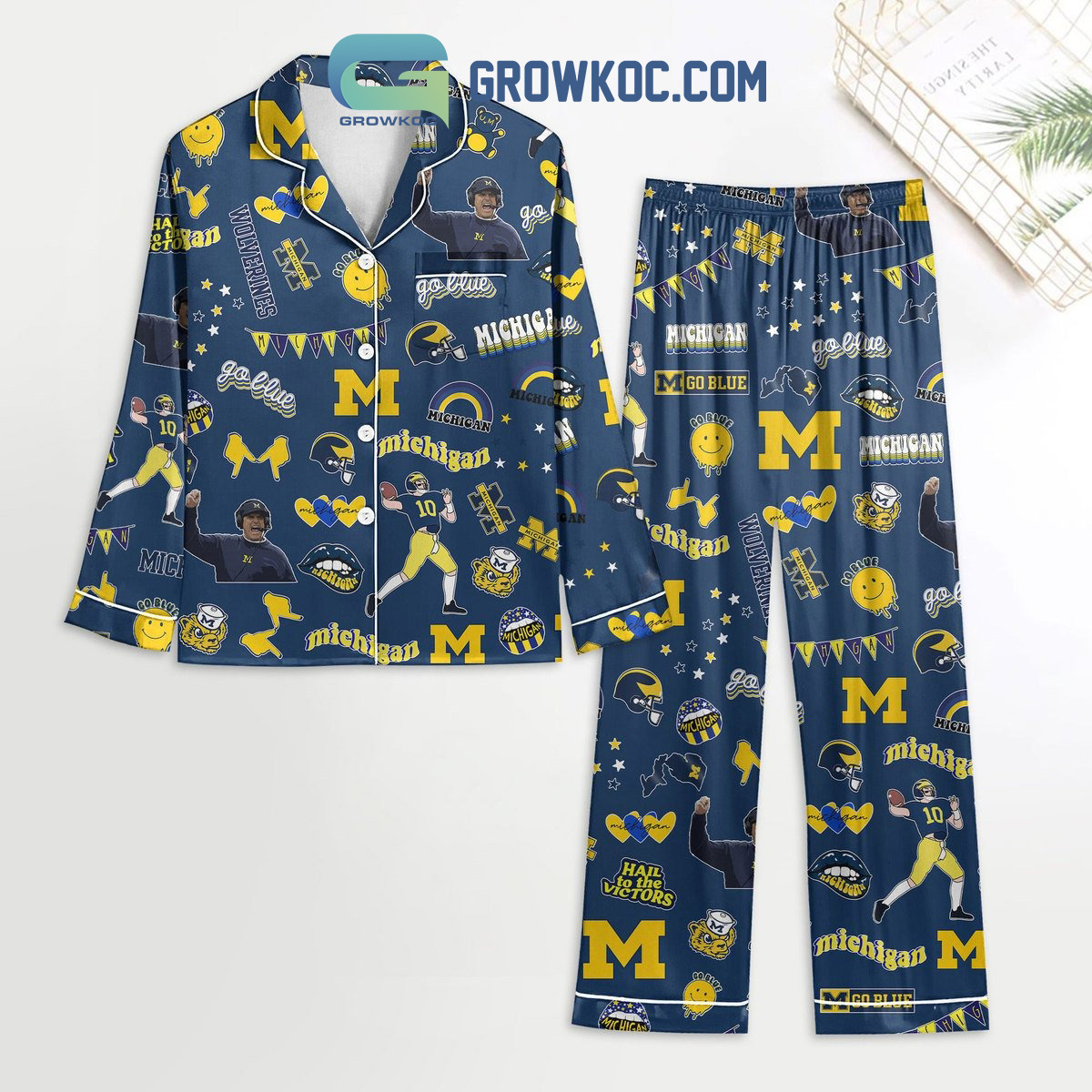 Michigan Wolverines Go Blue Pyjama Pajama Set Nva