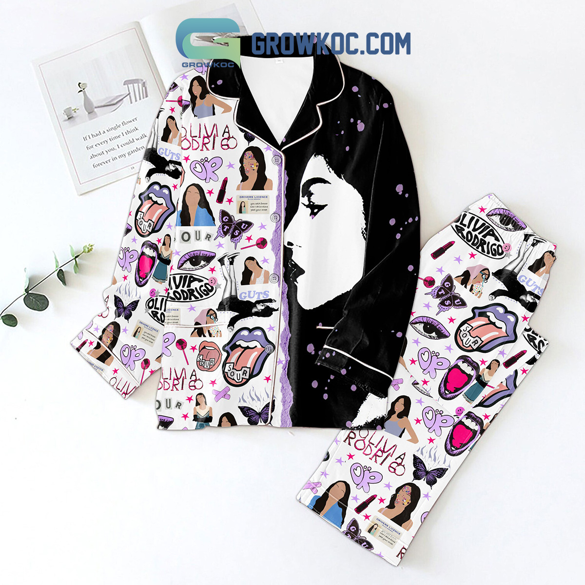 Olivia Rodrigo Sour White Version Pyjama Pajama Set Nva