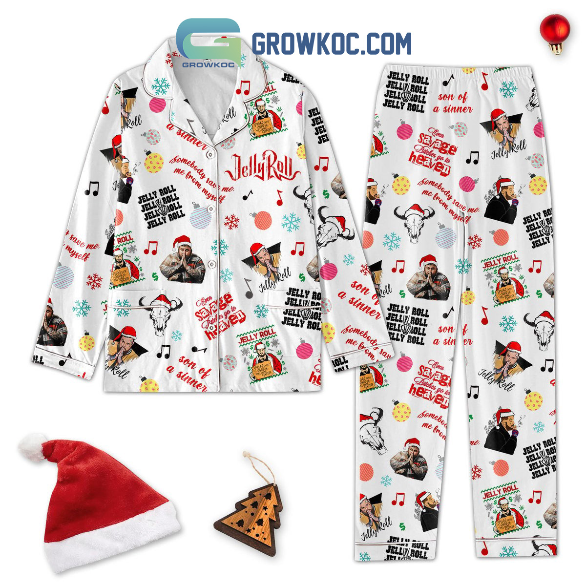 Jelly Roll Even Savage Bitches Go To Heaven Family Matching Pajama Set Gifts Hg