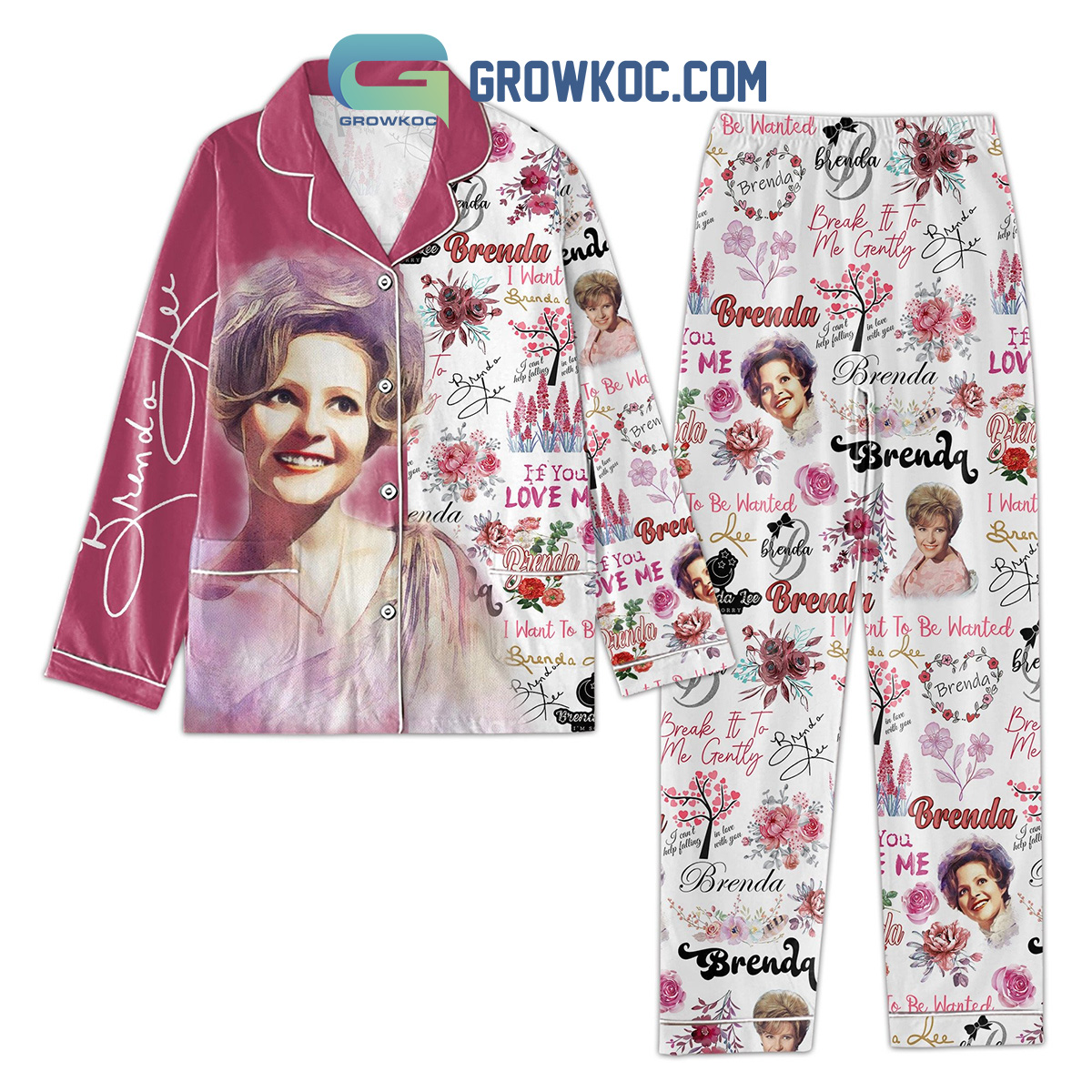 I Want To Be Wanted Brenda Lee I Can?T Help Falling In Love With You Pajama Set Nva