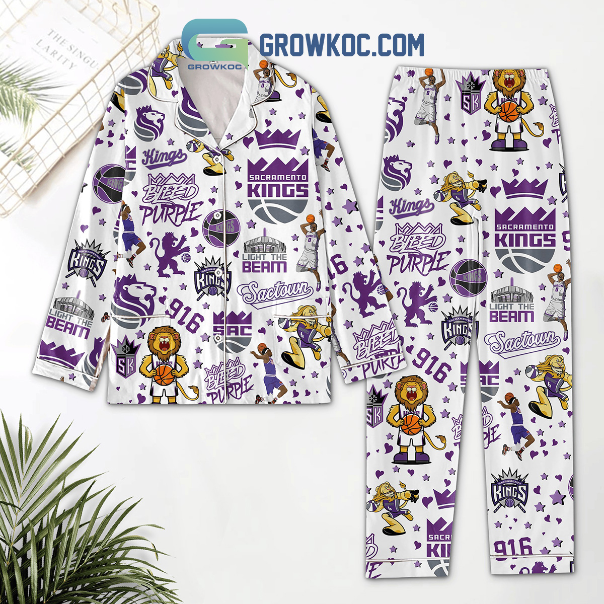 Sacramento Kings Bleed Purple Pyjama Pajama Set Nva