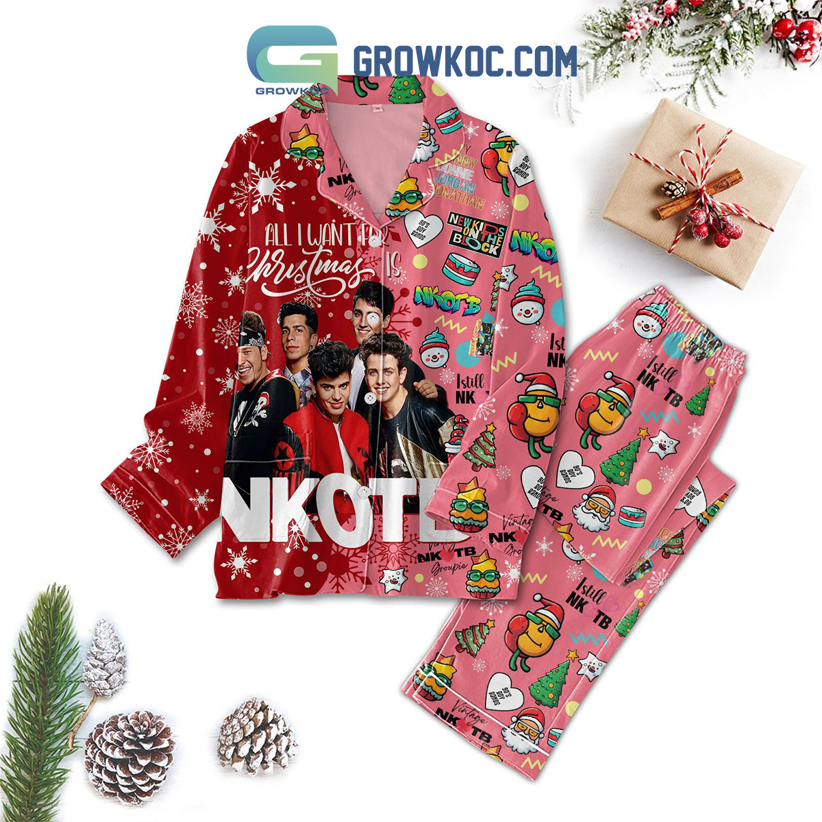 Nkotb All I Want For Is New Kids On The Block Family Matching Pajama Set Gifts Hg