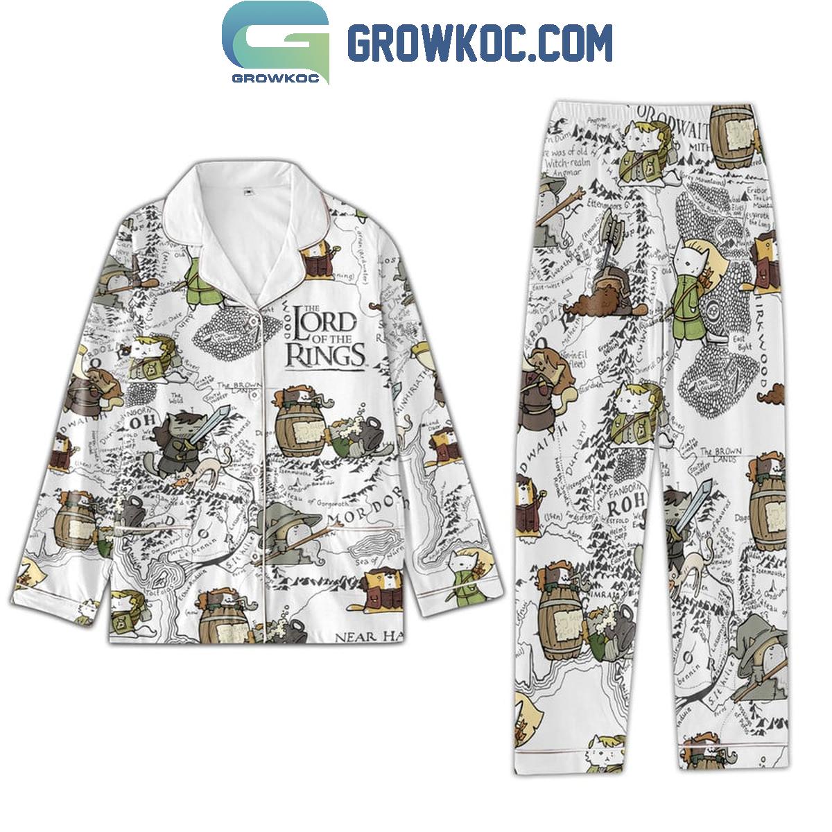 The Lord Of The Rings Map Of The Mid-Earth Pyjama Pajama Set Nva
