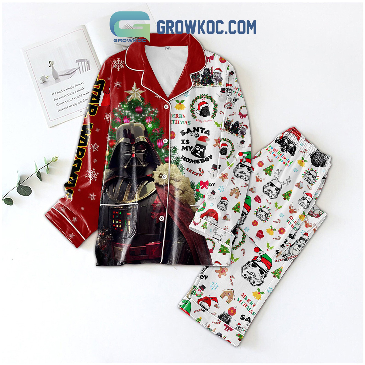 Star Wars Santa Is My Homeboy Merry Pajama Set Pyjamas Sleepwear Short Sleeve Long Sleeve Nva