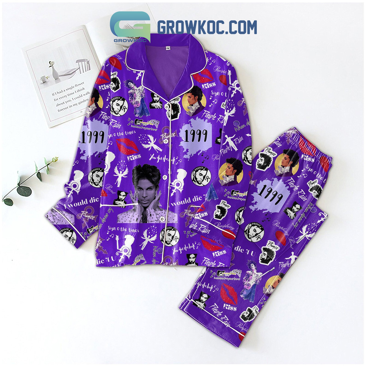 Prince 1999 Purple Rain Pyjama Pajama Set Nva